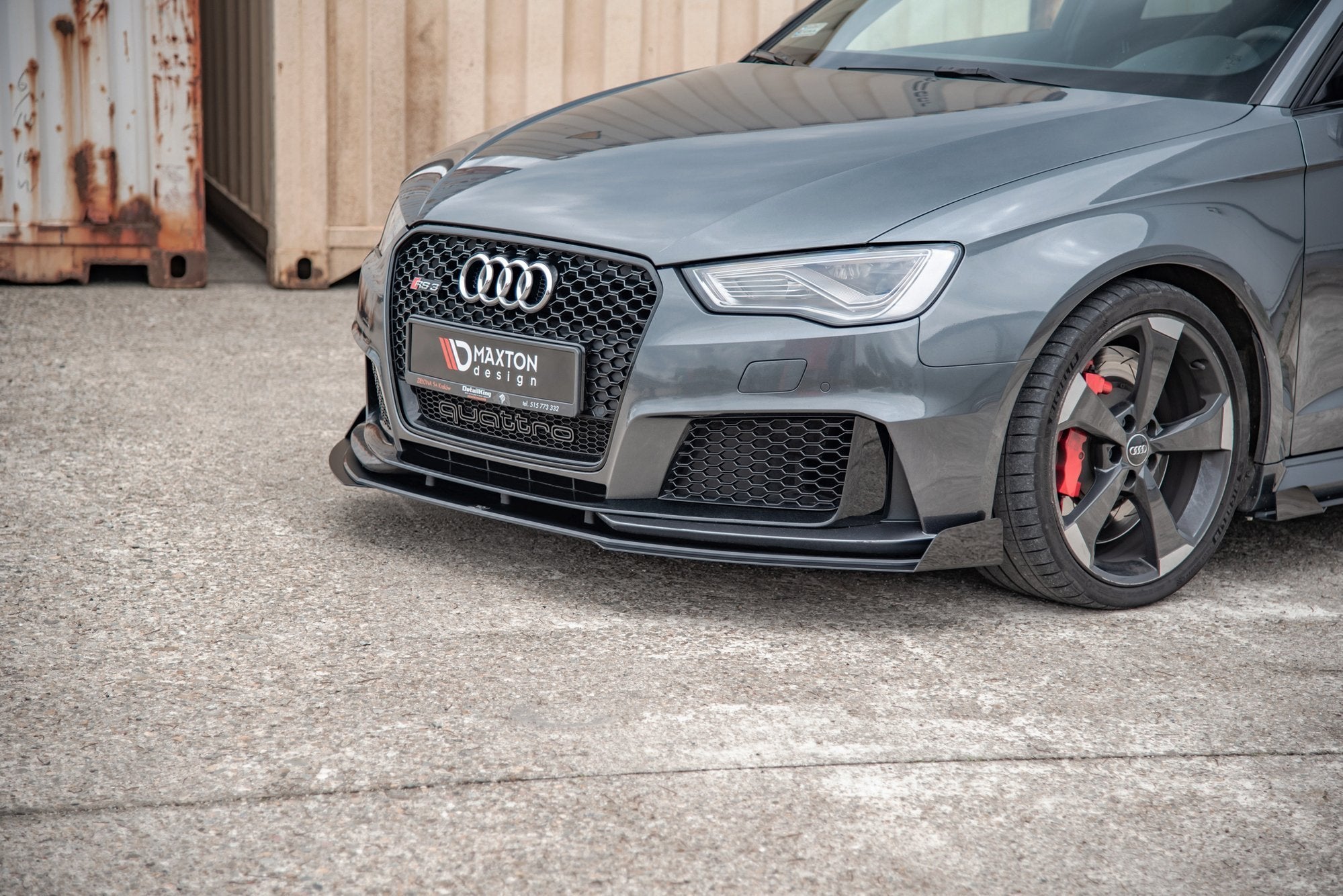 Maxton Design Racing Durability Front Splitter + Flaps RS3 8VA Sportback Front Lip - MODE Auto Concepts