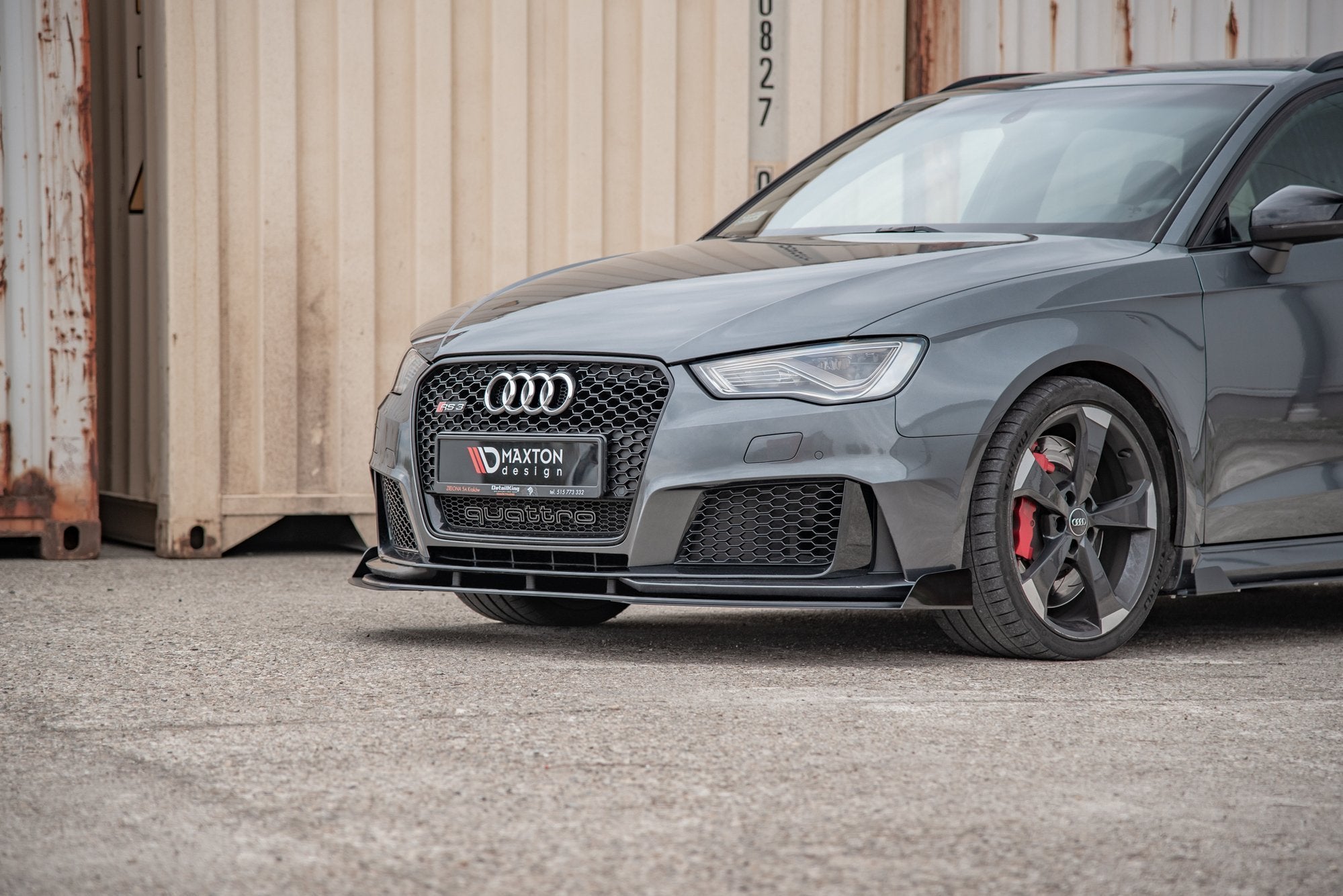 Maxton Design Racing Durability Front Splitter + Flaps RS3 8VA Sportback Front Lip - MODE Auto Concepts