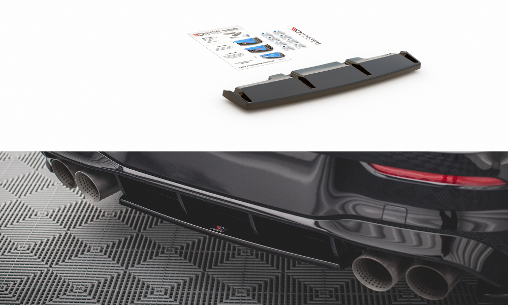Maxton Design Central Rear Splitter suit VW Golf Mk8 R - MODE Auto Concepts