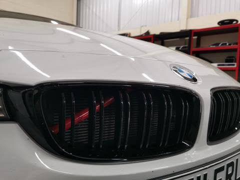 Exon Front Grille V-Brace Trim Cover Red suits BMW M2 inc. Competition F87 & M3 F80 / M4 F82 - MODE Auto Concepts