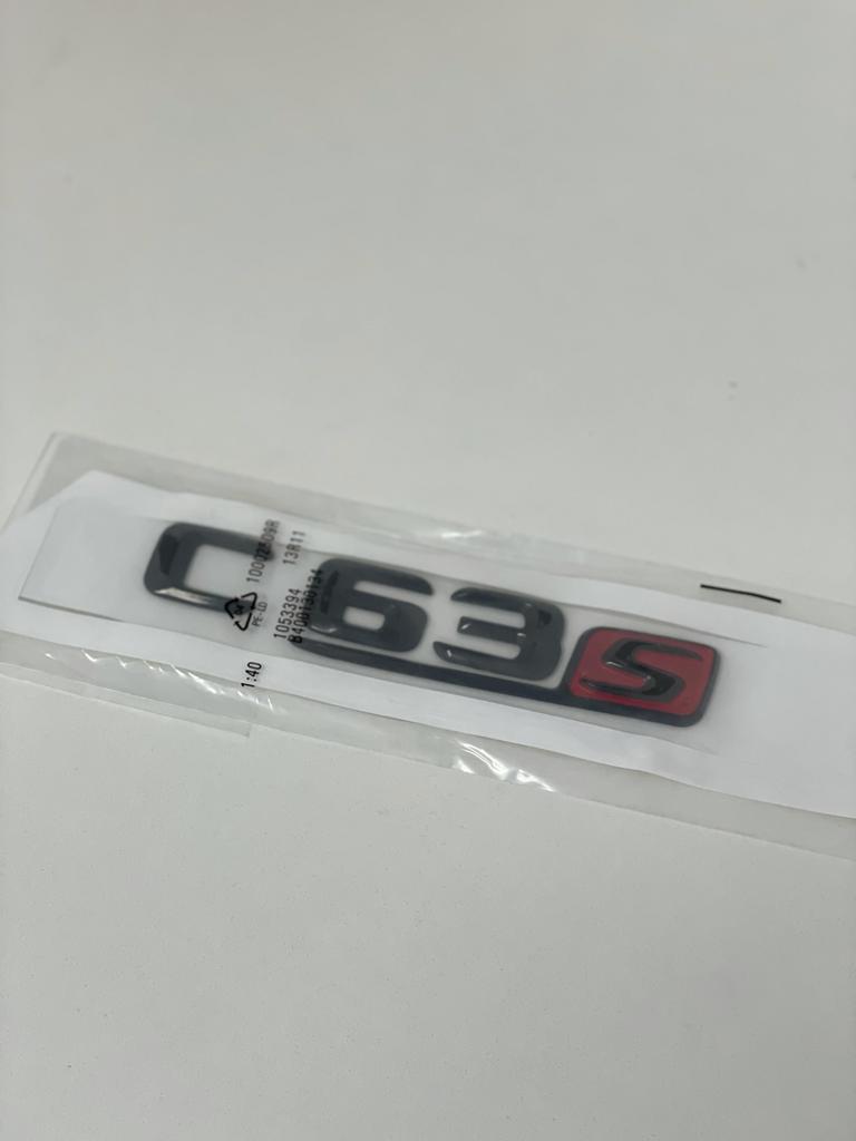 Exon Gloss Black & Red C63s Badge Emblem suit Mercedes Benz AMG C63 S W205 - MODE Auto Concepts