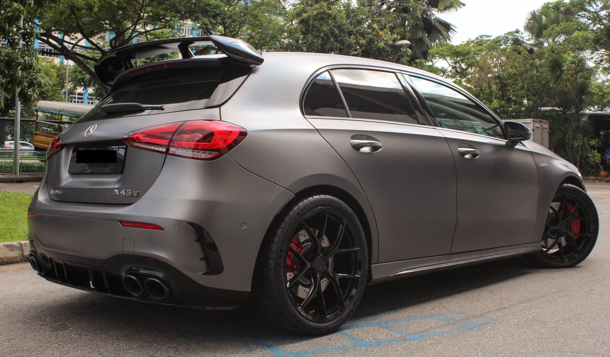 Exon Gloss Black Rear Spoiler A45 AMG Style for Mercedes-Benz A35 A45 S AMG & A180 A200 A250 W177 (2019-Current) - MODE Auto Concepts