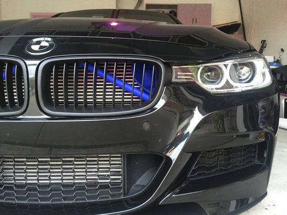 Exon Front Grille V-Brace Trim Cover Blue suits BMW M2 inc. Competition F87 & M3 F80 / M4 F82 - MODE Auto Concepts