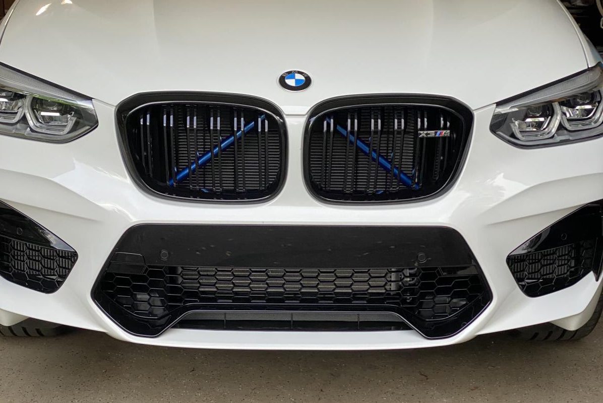 Exon Front Grille V-Brace Trim Cover Blue suits BMW G-Series X3 X3M G01 / X4 X4M G02 / X5 X5M G05 / X6 X6M G06 / X7 G07 & M5 F90 / 5 Series G30 - MODE Auto Concepts