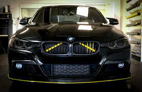 Exon Front Grille V-Brace Trim Cover Yellow suits BMW M2 inc. Competition F87 & M3 F80 / M4 F82 - MODE Auto Concepts