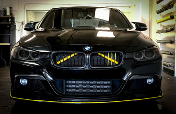 Exon Front Grille V-Brace Trim Cover Yellow suits BMW M2 inc. Competition F87 & M3 F80 / M4 F82 - MODE Auto Concepts