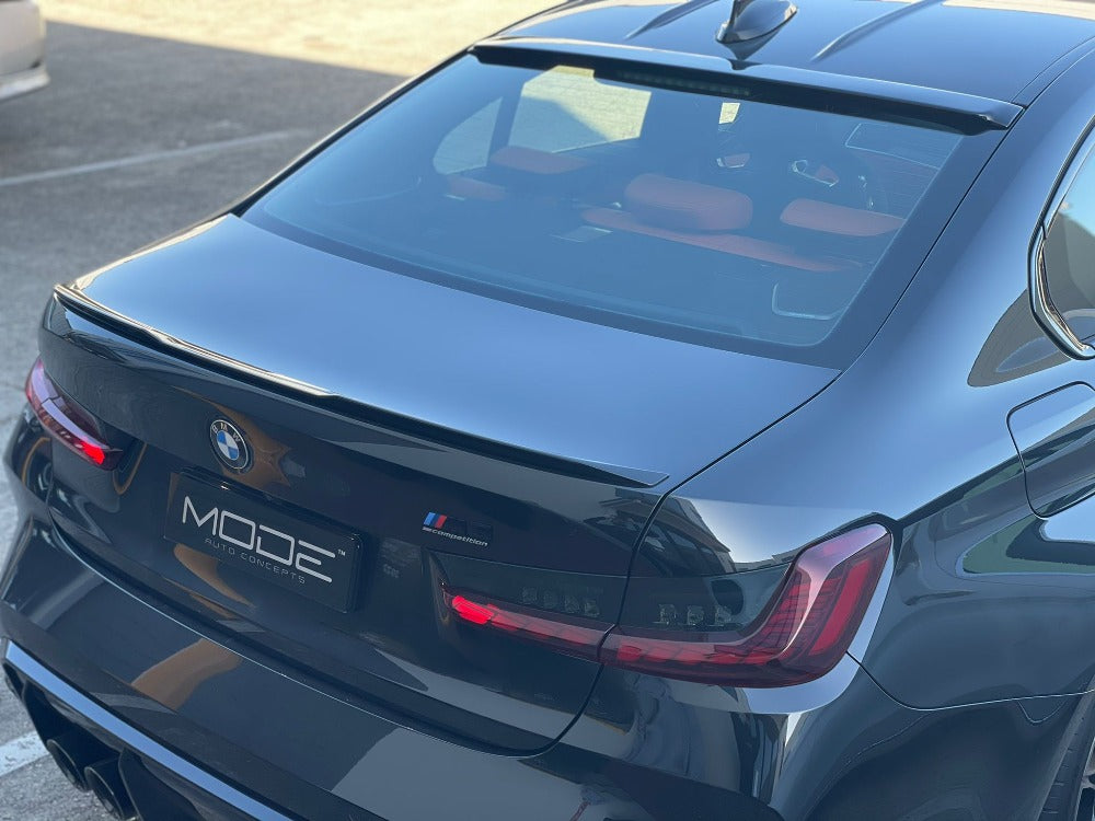 Exon Gloss Black AC Style Rear Roof Spoiler suit BMW G80 M3 & 3-Series G20 - MODE Auto Concepts