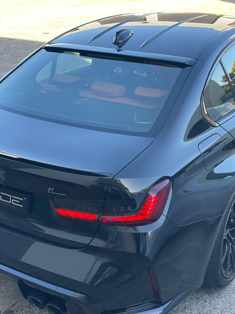 Exon Gloss Black AC Style Rear Roof Spoiler suit BMW G80 M3 & 3-Series G20 - MODE Auto Concepts