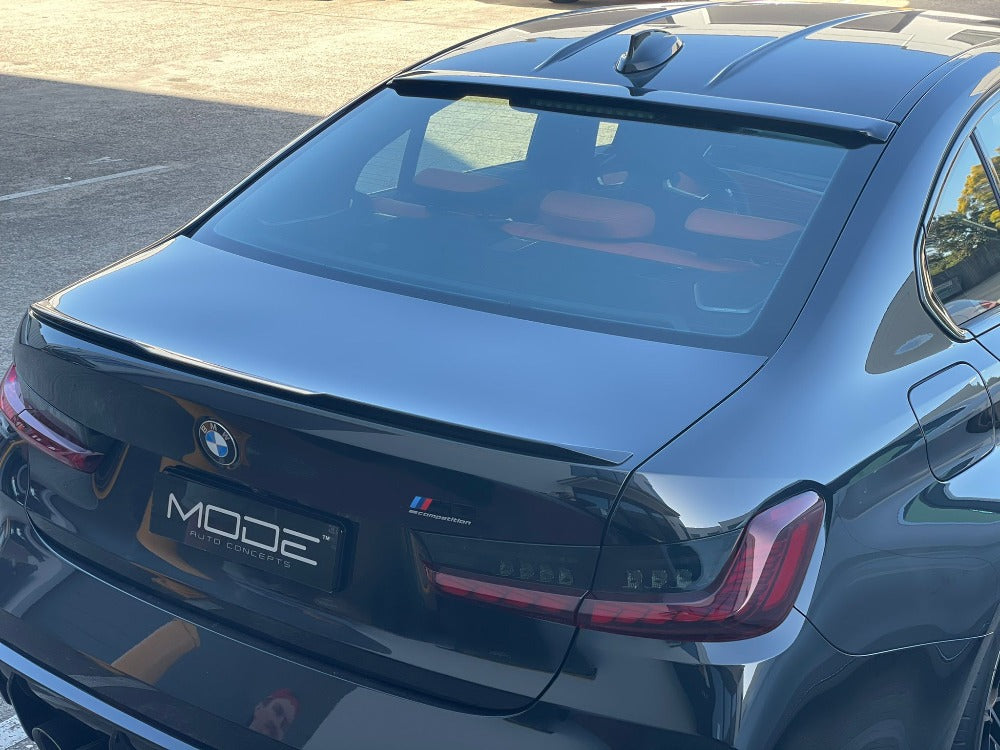 Exon Gloss Black AC Style Rear Roof Spoiler suit BMW G80 M3 & 3-Series G20 - MODE Auto Concepts