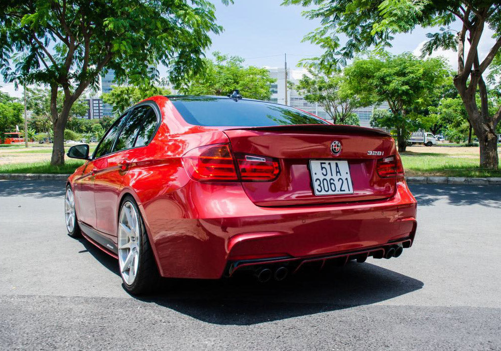 Exon Gloss Black M Performance Style Rear Diffuser w. Quad Outlet suit BMW 3-Series F30 M-Sport - MODE Auto Concepts