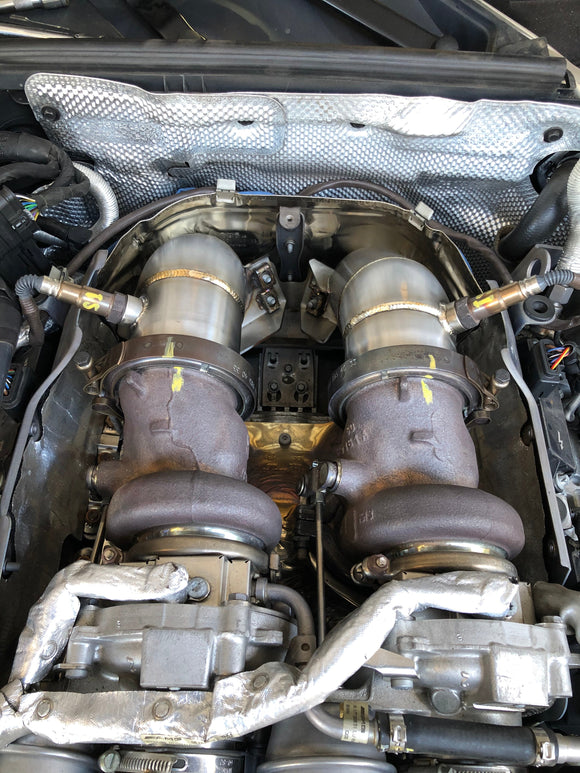 MODE Design Decatted Catless 3.5" Downpipes V2 suit C63s AMG Mercedes Benz W205 Sedan Coupe Wagon - MODE Auto Concepts