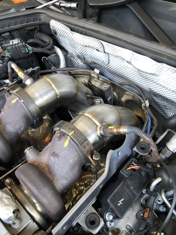 MODE Design Decatted Catless 3.5" Downpipes V2 suit C63s AMG Mercedes Benz W205 Sedan Coupe Wagon - MODE Auto Concepts