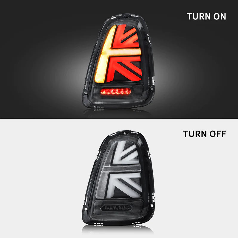 Luminosa Union Jack Style LED Tail Light Blackline w. Black Trim suit MINI Cooper S JCW R56 R57 R58 R59 Hatch - MODE Auto Concepts