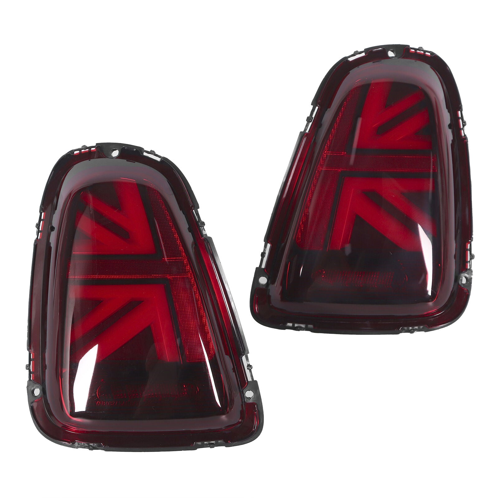 Luminosa Union Jack Style LED Tail Light Red w. Black Trim for MINI Cooper S JCW R56 R57 R58 R59 Hatch - MODE Auto Concepts