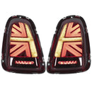 Luminosa Union Jack Style LED Tail Light Red w. Black Trim for MINI Cooper S JCW R56 R57 R58 R59 Hatch - MODE Auto Concepts