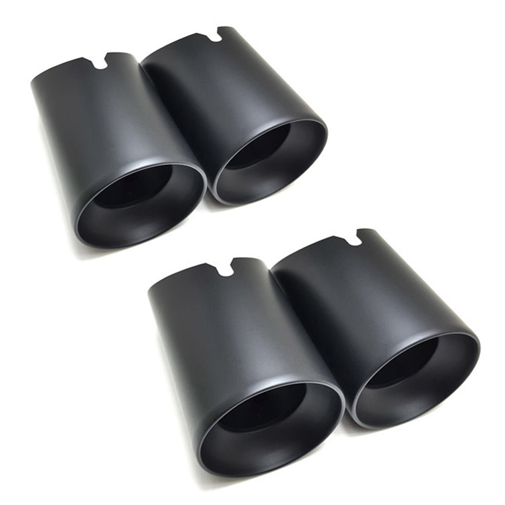 MODE Design 3.75" (98mm) Angle Cut Slip On Exhaust Tips Ceramic Coated Matte Black suit BMW M3 / M4 (F80 / F82) & M2 Competition (F87) S55 - MODE Auto Concepts