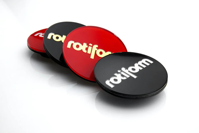 Rotiform Hex Centre Cap Insert w. rotiform logo (Black w. Silver Logo) - MODE Auto Concepts