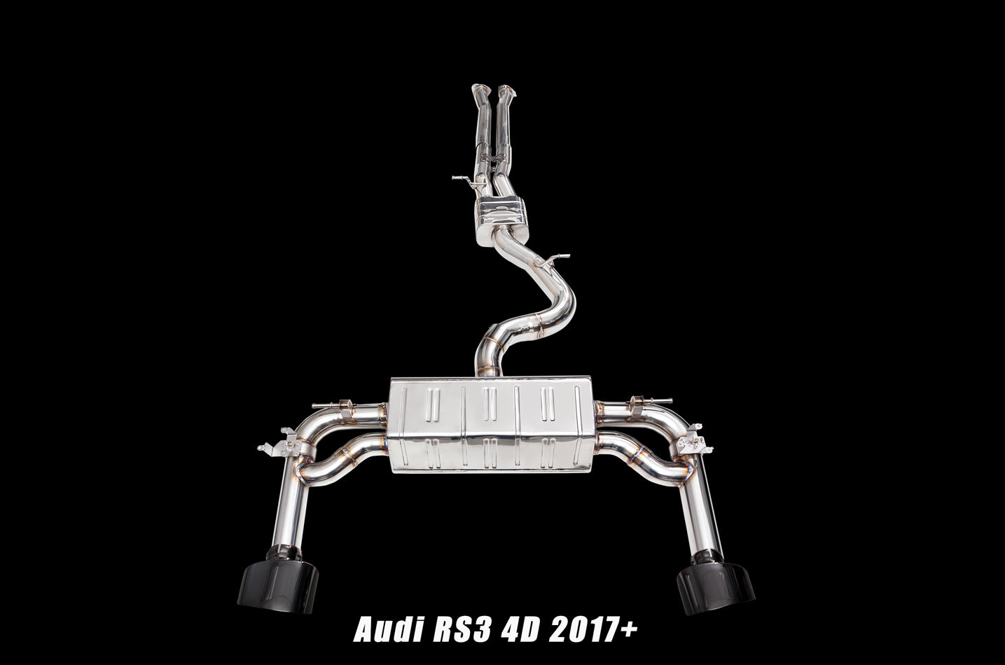 iPE - Valvetronic Exhaust System Black Chrome Tips suit Audi RS3 Sedan 8V FL (2017-Current) - MODE Auto Concepts