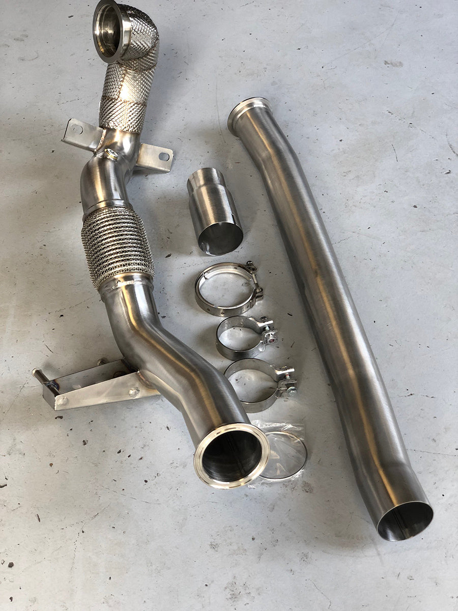 MODE Design Performance Decatted/Catless 3.5 " Downpipe V2.0 suits VW Golf MK7 / MK7.5 R & Audi S3 (8V) - MODE Auto Concepts