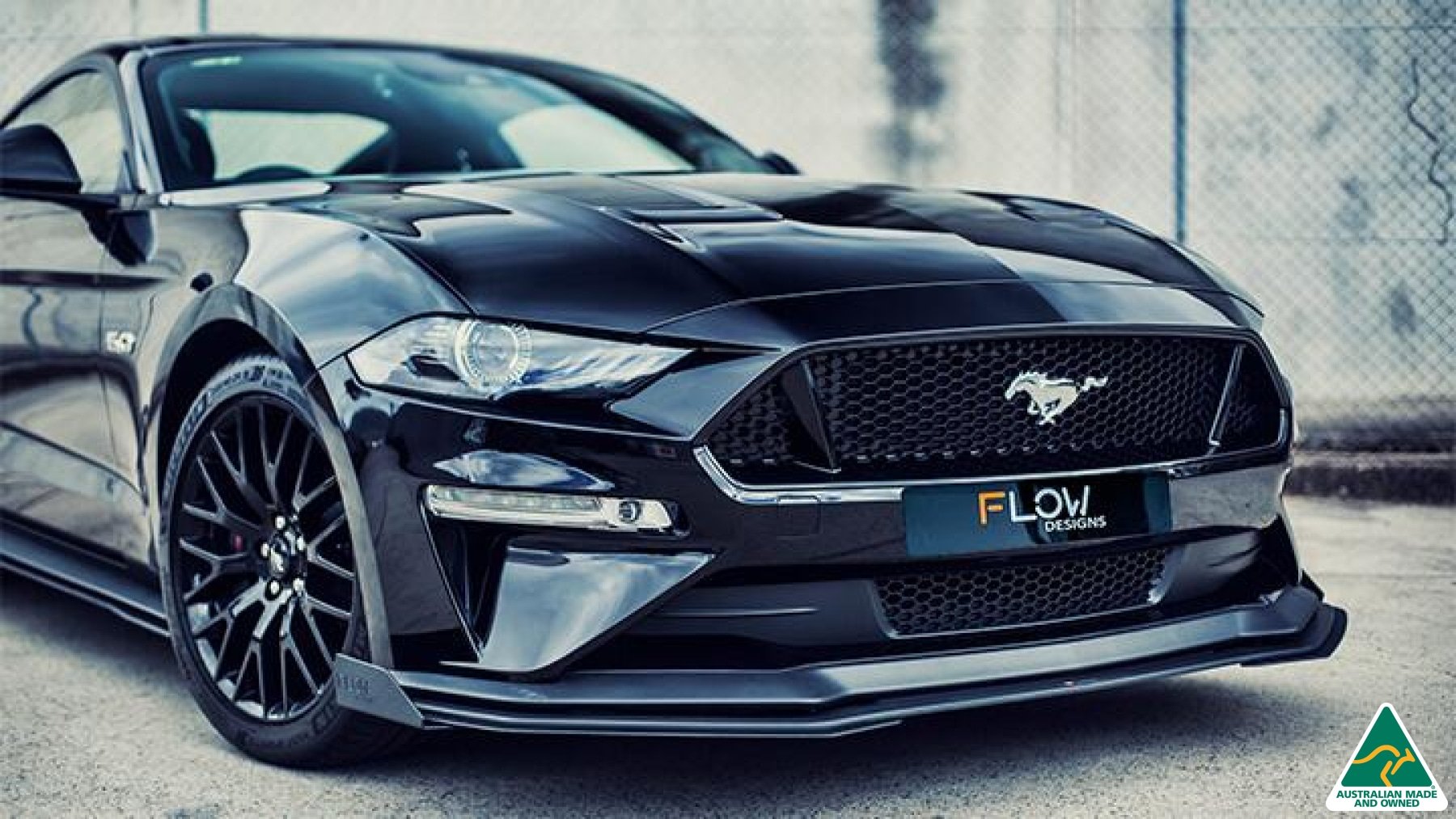 Black 2018 Mustang S550 FN Splitter Kit